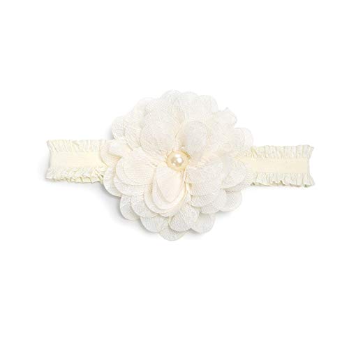 Auxm Bebé niñas recién Nacido Turbante Diadema Hairband Flor Cintas para el Pelo para 0-4 años (Beige)