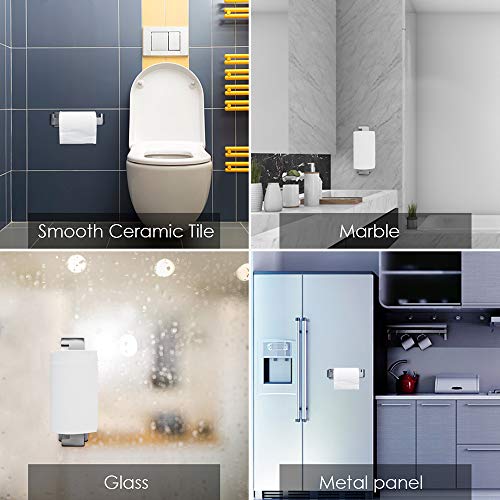 Auxmir Portarrollos Baño, Portarrollo Papel Higiénico de Acero Inoxidable 304, Soporte Papel Higiénico Autoadhesivo, Porta Rollo para Baños y Cocinas, Plata