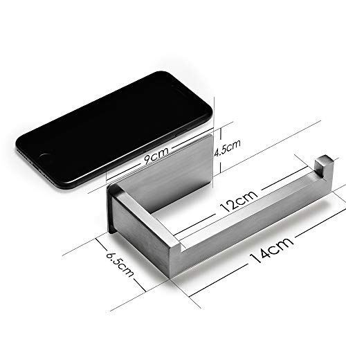Auxmir Portarrollos Baño, Portarrollo Papel Higiénico de Acero Inoxidable 304, Soporte Papel Higiénico Autoadhesivo, Porta Rollo para Baños y Cocinas, Plata