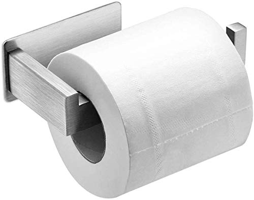 Auxmir Portarrollos Baño, Portarrollo Papel Higiénico de Acero Inoxidable 304, Soporte Papel Higiénico Autoadhesivo, Porta Rollo para Baños y Cocinas, Plata