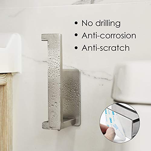 Auxmir Portarrollos Baño, Portarrollo Papel Higiénico de Acero Inoxidable 304, Soporte Papel Higiénico Autoadhesivo, Porta Rollo para Baños y Cocinas, Plata