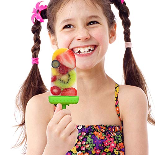 Avana Formas 6 pieza de helados de hielo reutilizables Formas helado soporte Agua Hielo Silicona Piruletas de hielo para niños y adultos sin BPA – Verde