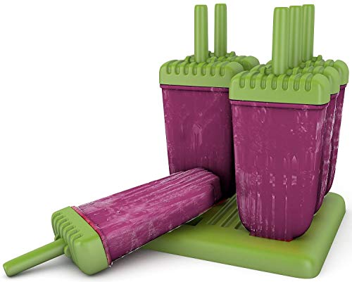 Avana Formas 6 pieza de helados de hielo reutilizables Formas helado soporte Agua Hielo Silicona Piruletas de hielo para niños y adultos sin BPA – Verde