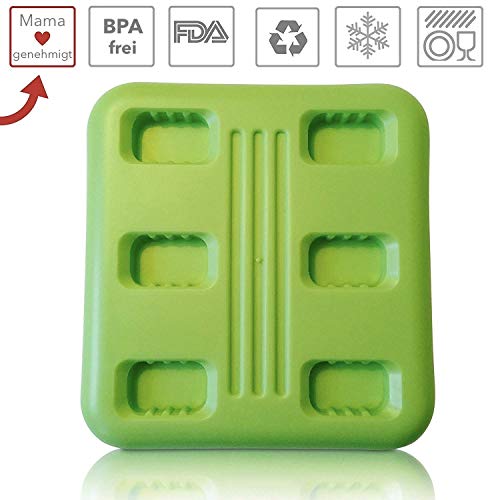 Avana Formas 6 pieza de helados de hielo reutilizables Formas helado soporte Agua Hielo Silicona Piruletas de hielo para niños y adultos sin BPA – Verde