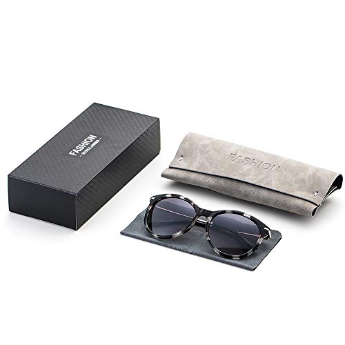 Avoalre Gafas de Sol Mujer Vintage Retro Leopardo Gafas de Sol Mujer Redondas Lentes Protección UV400 Punte de PC y Montura de Acero Inoxidable para Viaje Playa Fiestas Conducir