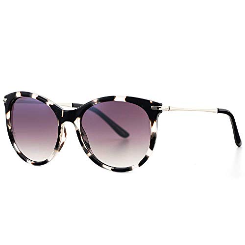 Avoalre Gafas de Sol Mujer Vintage Retro Leopardo Gafas de Sol Mujer Redondas Lentes Protección UV400 Punte de PC y Montura de Acero Inoxidable para Viaje Playa Fiestas Conducir