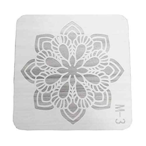 Aweisile Plantillas de Mandala 48 Pzas Plantillas de Mandala Plantillas de Pintura Reutilizables Bricolaje Pintura 13 x 13 cm para Paredes Arte Rocas Piedra Madera Muebles Tela etc