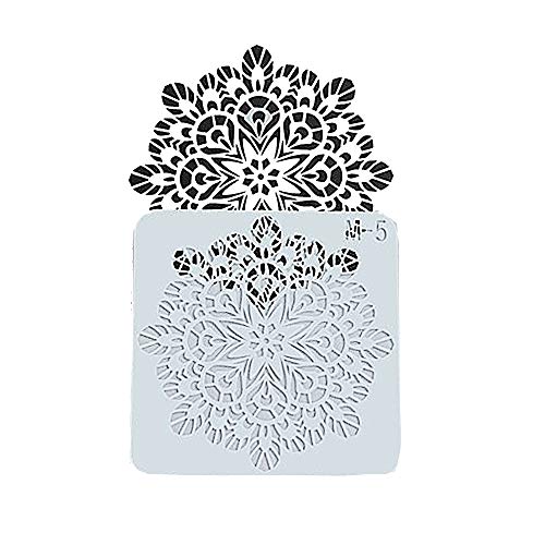 Aweisile Plantillas de Mandala 48 Pzas Plantillas de Mandala Plantillas de Pintura Reutilizables Bricolaje Pintura 13 x 13 cm para Paredes Arte Rocas Piedra Madera Muebles Tela etc