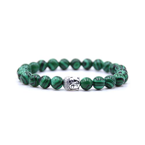 Awertaweyt Pulsera de Cuentas, Natural Stone 8Mm Bead Buddha Bracelets For Women and Men Black Lava Bracelet Men Jewelry Pulseras Mujer 5