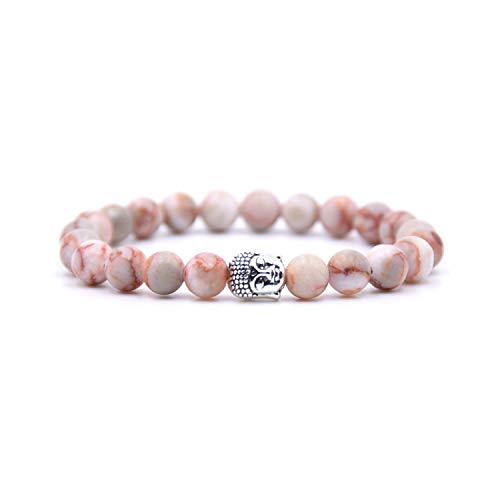 Awertaweyt Pulsera de Cuentas, Natural Stone 8Mm Bead Buddha Bracelets For Women and Men Black Lava Bracelet Men Jewelry Pulseras Mujer 5
