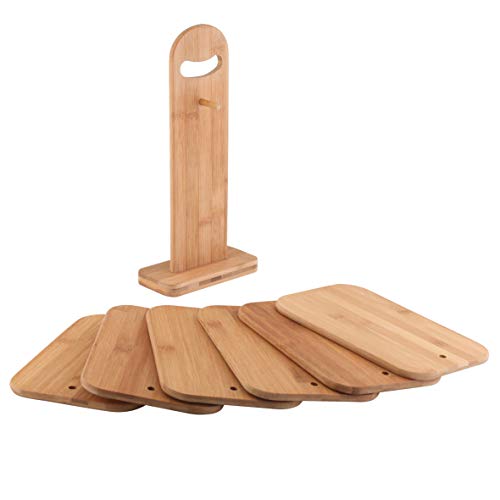 axentia 260467 - Soporte para Tablas de Cortar (6 Tablas de bambú)