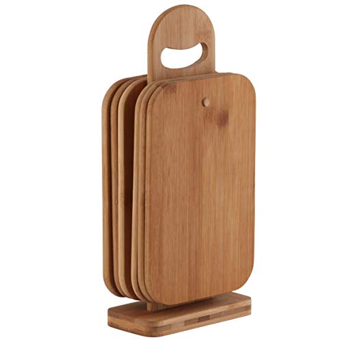 axentia 260467 - Soporte para Tablas de Cortar (6 Tablas de bambú)