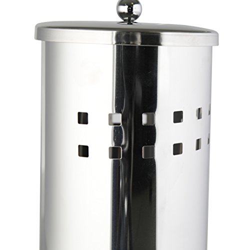 Axxentia 282240 Bustino - Soporte para Rollos de Papel higiénico con Tapa (Capacidad para Tres Rollos, 38 cm), Color Plateado