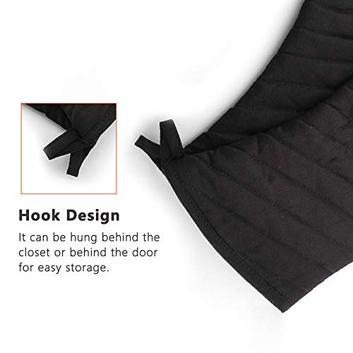 AYADA Manopla Horno para Cocina, Oven Gloves Antideslizante Guantes de Cocina Guantes Horno Dobles Resistente al Calor Guantes Cocina Profesional Manopla Doble Horno Guante de Cocina 1 Par Negro