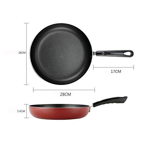 aycpg Día Sartén 28 cm Cacerola sin Humo del Filete de la Crepe de Utensilios de Cocina de inducción Cocina de Gas Cocina de la Madre (Color : Black)