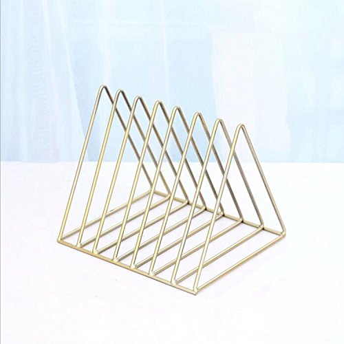 Aycpg Nordic Simple triángulo de Hierro Forjado Joyas de Rack de Almacenamiento de Archivos Revista Estante de Almacenamiento de Escritorio de taquilla