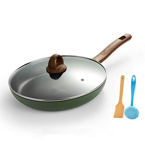 aycpg Sartén Carne Cacerola sin Humo Antiadherente Cocina de inducción Estufa de Gas Especial for usos Especiales for el día de la Madre (Color : Dark Green)