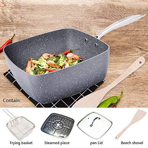 aycpg Sartén casa cazo Multi-función Pan Piedra Maifan Antiadherente for cocinar friendo el día de la Madre Libre de Humo