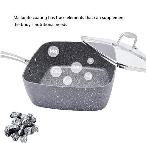 aycpg Sartén casa cazo Multi-función Pan Piedra Maifan Antiadherente for cocinar friendo el día de la Madre Libre de Humo