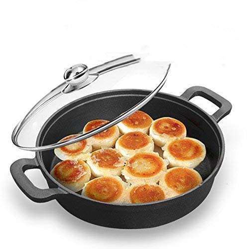 aycpg Sartén de Hierro Fundido sartén sartén sartén sin Recubrimiento Antiadherente Engrosada Carne panqueque Cocina for el Día de la Madre (Color : A, Size : 33CM)