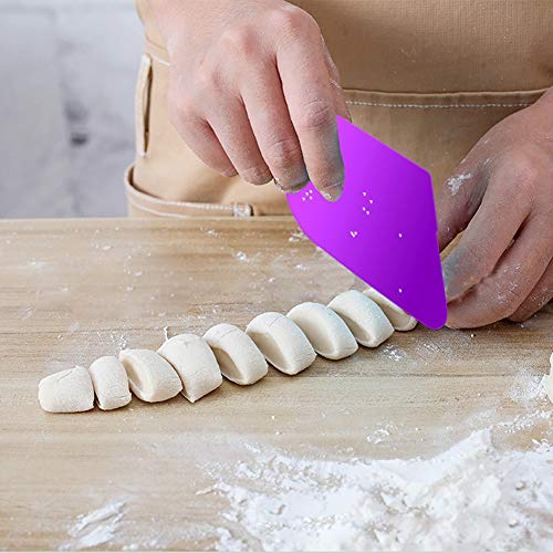 AYWFEY - Raspador para tartas de acero inoxidable, con 3 piezas de plástico morado para decorar el peine más suave, borde de la torta, cortador de decoración lateral de herramientas de bricolaje