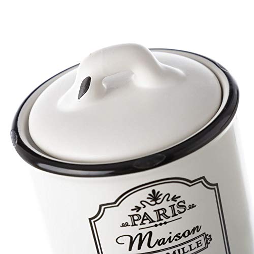 Azucarero y lechera de cerámica negra vintage para cocina France - LOLAhome