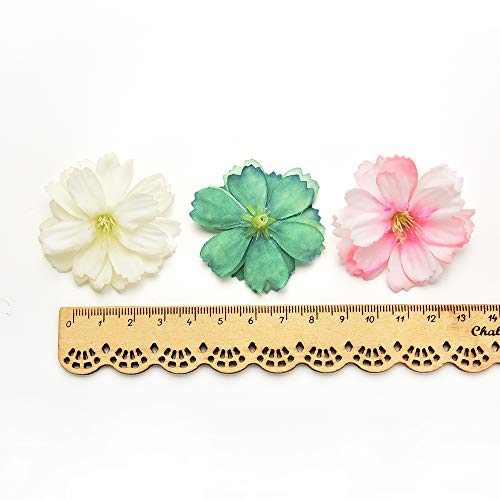 Azux - 50 piezas de flores artificiales de seda, para decoración de bodas, bricolaje, corona de flores, accesorios hechos a mano