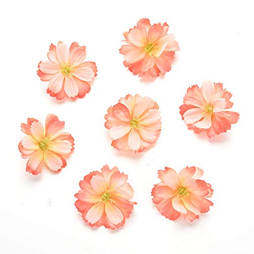 Azux - 50 piezas de flores artificiales de seda, para decoración de bodas, bricolaje, corona de flores, accesorios hechos a mano