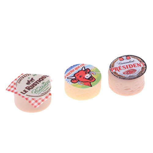 B Baosity 3 Piezas Escala 1:12 Miniatura Quesos de Cocina Accesorios para Casa de Muñecas