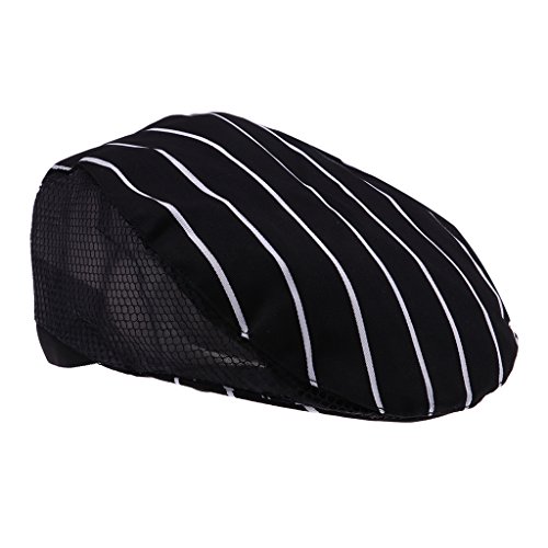B Baosity Baker Cap BBQ Kitchen Cooking Hat Sombrero De Chef Sombrero De Exterior Unisex - Línea blanca negra, tal como se describe