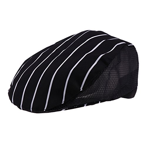 B Baosity Baker Cap BBQ Kitchen Cooking Hat Sombrero De Chef Sombrero De Exterior Unisex - Línea blanca negra, tal como se describe