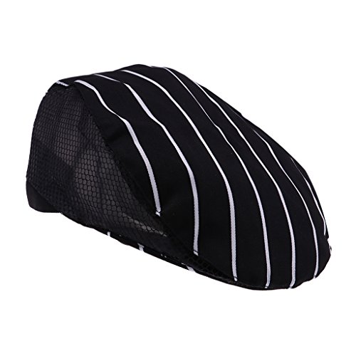 B Baosity Baker Cap BBQ Kitchen Cooking Hat Sombrero De Chef Sombrero De Exterior Unisex - Línea blanca negra, tal como se describe