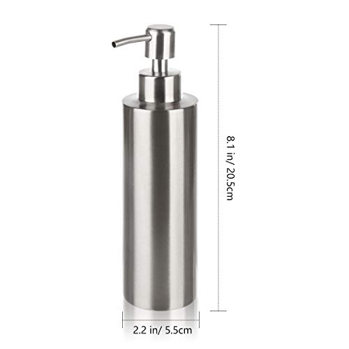 BabyElf 350ML Dispensador de Jabón, Espacio Dosificador Jabon Cocina de Acero Inoxidable Botella, Fregadero de Cocina Dispensador para Champú, loción