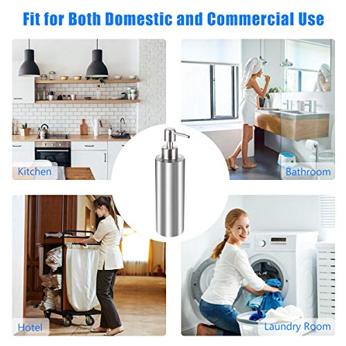 BabyElf 350ML Dispensador de Jabón, Espacio Dosificador Jabon Cocina de Acero Inoxidable Botella, Fregadero de Cocina Dispensador para Champú, loción