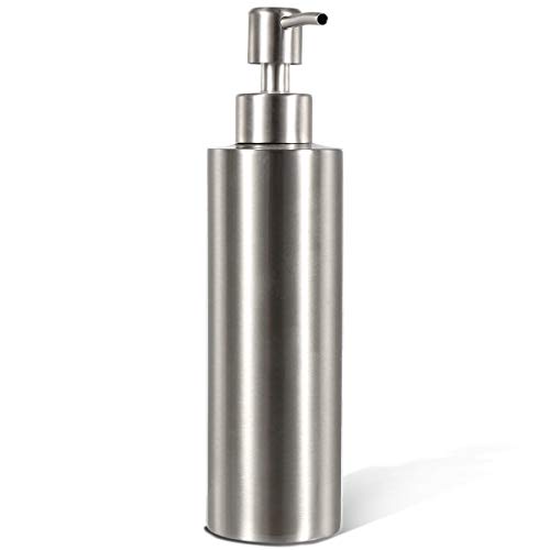 BabyElf 350ML Dispensador de Jabón, Espacio Dosificador Jabon Cocina de Acero Inoxidable Botella, Fregadero de Cocina Dispensador para Champú, loción