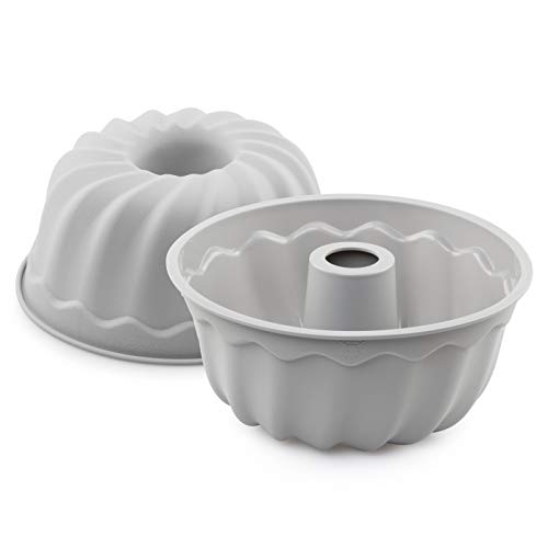 Backefix Torta del anillo para que no se pegue - molde para bizcochos bundt forma silicona - gris Ø 23cm