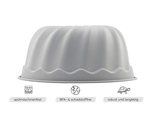 Backefix Torta del anillo para que no se pegue - molde para bizcochos bundt forma silicona - gris Ø 23cm