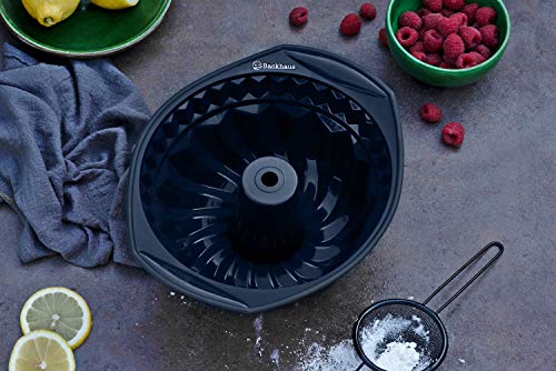 BACKHAUS Molde Redondo para Savarin de Silicona Platino Antiadherente (Negro)
