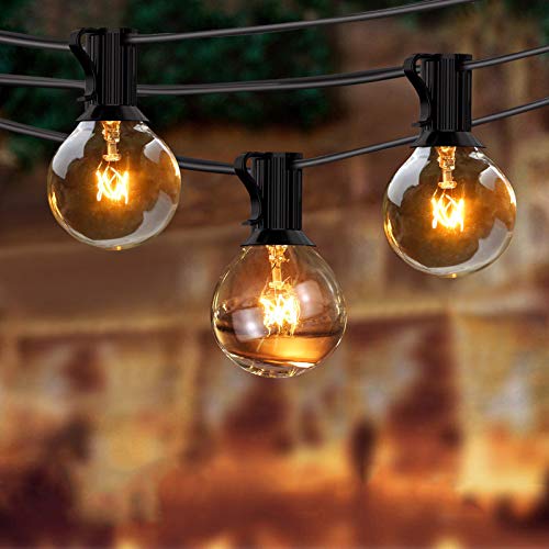 BACKTURE Guirnaldas Luminosas de Exterior, G40 Guirnalda Cadena Luces 25 Bombillas con 4 Bombilla de Repuesto, 9.5M/31FT Impermeable Guirnaldas luminosas para Fiesta, Boda, Jardín Patio Cafe