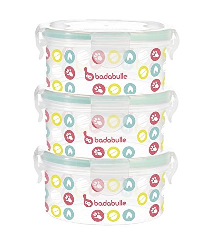 Badabulle B004000, Set Contenedores, 300 ml, 3 Unidades