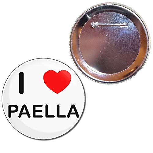 BadgeBeast.co.uk I Love Paella - Insignia del botón de 77 mm