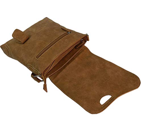 Bag Street - Bolso colgado al hombro, aspecto desgastado, coñac (Marrón) - 3421