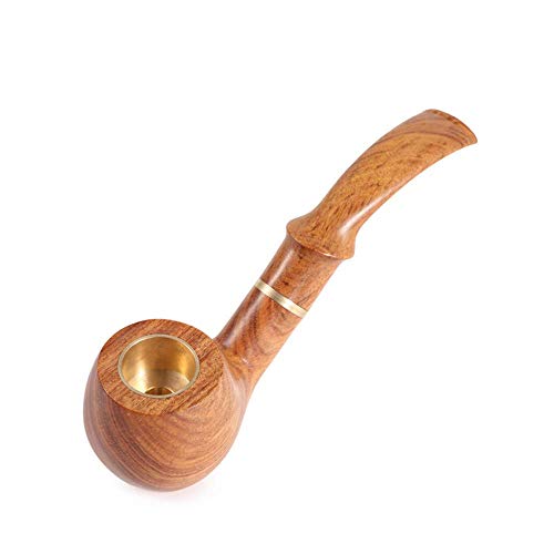 Baibao - Tabaco de pipa de madera hecho a mano clásico grano de madera de época Bent doble uso tubo de grandes dimensiones, A3,13 cm (color: A5, tamaño: 13 cm)