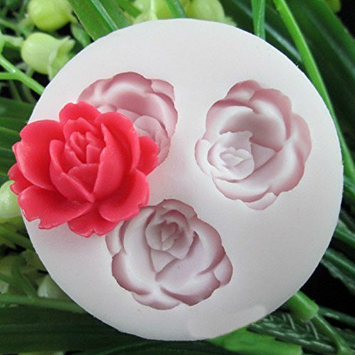 Baifeng Moldes para hacer dulces, flores de rosas 3D, fondant para tartas, galletas, chocolate, jabón, herramientas de modelado