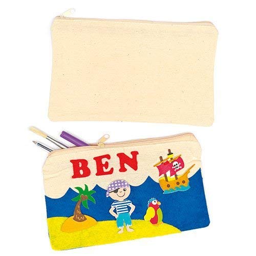 Baker Ross Estuches de Lápices de Tela para Pintar (Paquete de 5) Manualidades infantiles