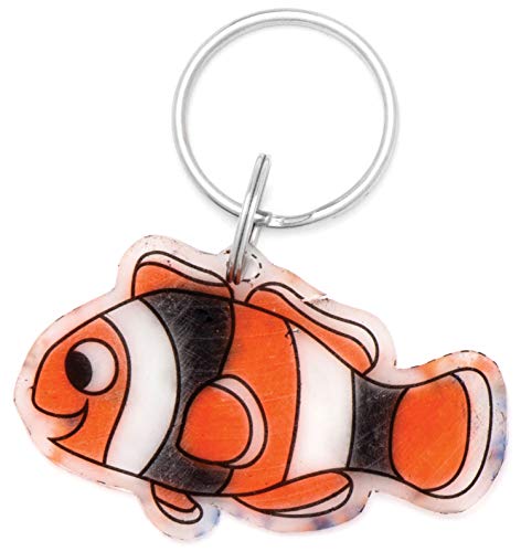 Baker Ross- Llaveros de papel termorretráctil de animales marinos (Pack de 8)- Actividad de manualidades infantiles para decorar