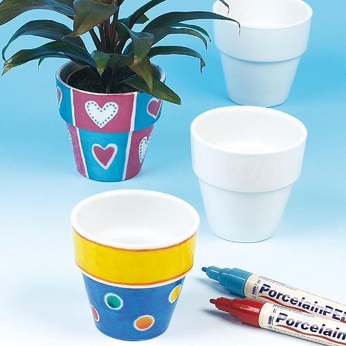 Baker Ross- Mini macetas de Porcelana (Pack de 6) - Kit de Manualidades Creativas para niños