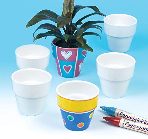 Baker Ross- Mini macetas de Porcelana (Pack de 6) - Kit de Manualidades Creativas para niños