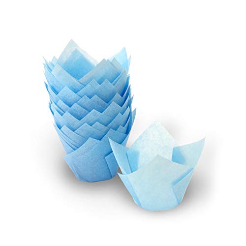 Bakery Direct - 200 cápsulas pequeñas para magdalenas. Ideales para aperitivos, canapés y petits fours de fiestas. Disponibles en 6 colores Azul pastel.
