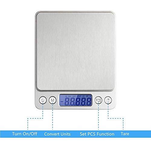 Balanza Digital Electrónica Joyería Electrónica Escala 0.01G Alta Precisión Mini Balanza Electrónica Balanza Palma Escala Portátil Bolsillo Escala -500/0.01